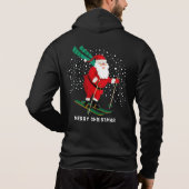 Merry Kerstmis Skiing Santa Winter Persoonlijk Hoodie (Achterkant)