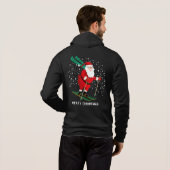 Merry Kerstmis Skiing Santa Winter Persoonlijk Hoodie (Achterkant volledig)