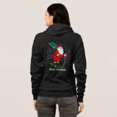Merry Kerstmis Skiing Santa Winter Persoonlijk Hoodie (Achterkant volledig)