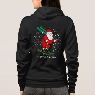 Merry Kerstmis Skiing Santa Winter Persoonlijk Hoodie
