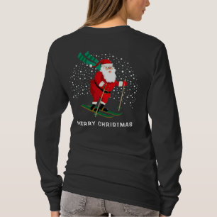 Merry Kerstmis Skiing Santa Winter Persoonlijk T-shirt