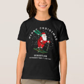 Merry Kerstmis Skiing Santa Winter Persoonlijk Tri-Blend Shirt (Voorkant)
