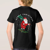 Merry Kerstmis Skiing Santa Winter Persoonlijk Tri-Blend Shirt (Achterkant)