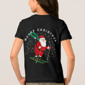 Merry Kerstmis Skiing Santa Winter Persoonlijk Tri-Blend Shirt (Achterkant)