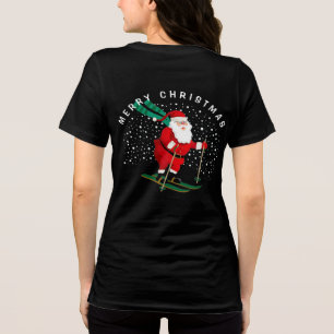 Merry Kerstmis Skiing Santa Winter Persoonlijk Tri-Blend Shirt