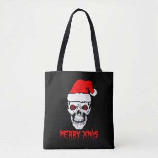 Merry Kerstmis Skull Tshirt Tote Bag