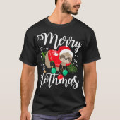 Merry Kerstmis Sloth Lazy Santa Hat T-shirt (Voorkant)