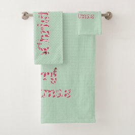 Merry Kerstmis Snoep Swirl Winter Gnome Polka Dot Bad Handdoek