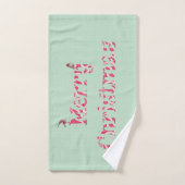 Merry Kerstmis Snoep Swirl Winter Gnome Polka Dot Bad Handdoek (Handdoek)