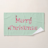 Merry Kerstmis Snoep Swirl Winter Gnome Polka Dot Bad Handdoek (Handdoek)