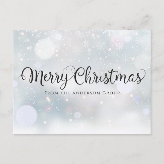 Merry Kerstmis Snow Corporate Holiday Briefkaart (Voorkant)