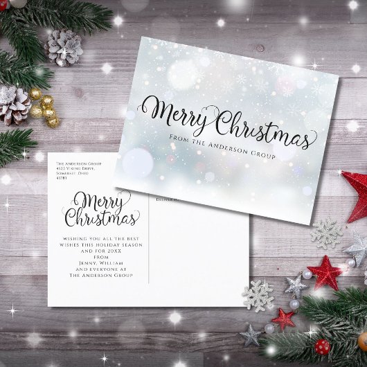 Merry Kerstmis Snow Corporate Holiday Briefkaart