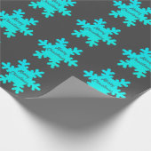 Merry Kerstmis Snowflake Pattern Blue Gray Grey Cadeaupapier (Hoek)