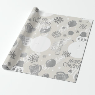 Merry Kerstmis Snowman Coffe Mok Silver White Cadeaupapier