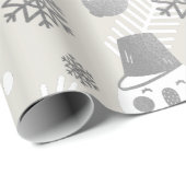 Merry Kerstmis Snowman Coffe Mok Silver White Cadeaupapier (Rol Hoek)
