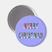 Merry Kerstmis Snowman Font Magnet (Voorkant / Achterkant)