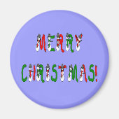 Merry Kerstmis Snowman Font Magnet (Voorkant)