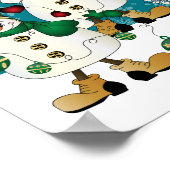 Merry Kerstmis Snowman Friends Poster (Hoek)