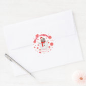 Merry Kerstmis Snowman Funny Fotogezicht Ronde Sticker (Envelop)