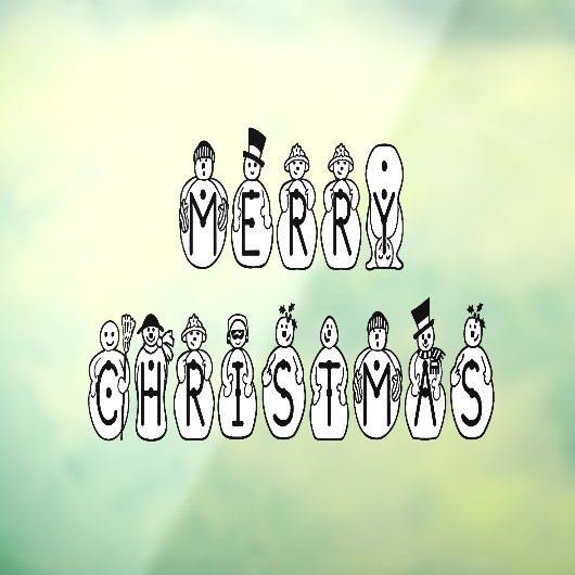 Merry Kerstmis Snowman Home Decor Store Vinyl Raamsticker (Vel 3)