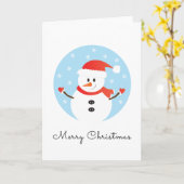 Merry Kerstmis Snowman Snowflakes Red Kaart (Gele Bloem)