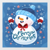Merry Kerstmis Snowman Window Cling Raamsticker (Vel)