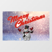 Merry Kerstmis Snowman Window Cling Raamsticker (Vel)