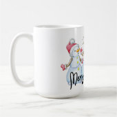 Merry Kerstmis Snowmen Coffee Mok (Links)