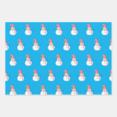 Merry Kerstmis Snowmen Patronen Inpakpapier Vel (Voorkant 3)