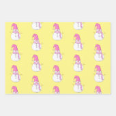 Merry Kerstmis Snowmen Patronen Inpakpapier Vel (Voorkant 2)