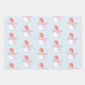 Merry Kerstmis Snowmen Patronen Inpakpapier Vel (Voorkant)