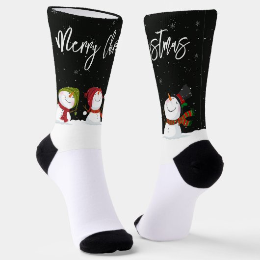 Merry Kerstmis Snowmen Socks Sokken (Gebogen)