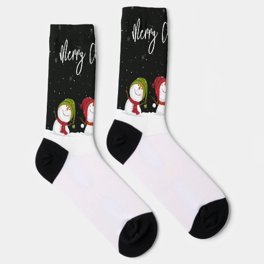 Merry Kerstmis Snowmen Socks Sokken (Rechts)