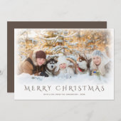 Merry Kerstmis Snowy Fotogroet Feestdagenkaart (Voorkant / Achterkant)