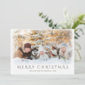 Merry Kerstmis Snowy Fotogroet Feestdagenkaart (Staand voorkant)