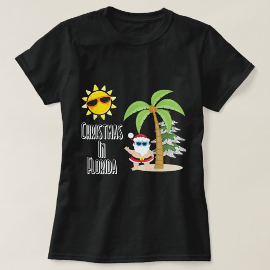 Merry Kerstmis, stijl Santa Summer Beach T-shirt (Design voorkant)
