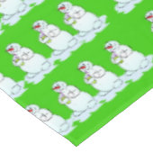 Merry Kerstmis Tablecloth, Thirsty Snowman Green Tafelkleed (Gekanteld)