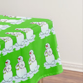 Merry Kerstmis Tablecloth, Thirsty Snowman Green Tafelkleed (Voorbeeld)