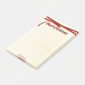 Merry Kerstmis Tartan Pattern Typografie Post-it® Notes (Schuin)