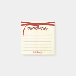 Merry Kerstmis Tartan Pattern Typografie Post-it® Notes