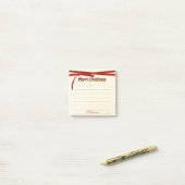 Merry Kerstmis Tartan Pattern Typografie Post-it® Notes (Op bureau)