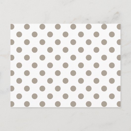 Merry Kerstmis Taupe Beige Polka Dots Briefkaart (Achterkant)