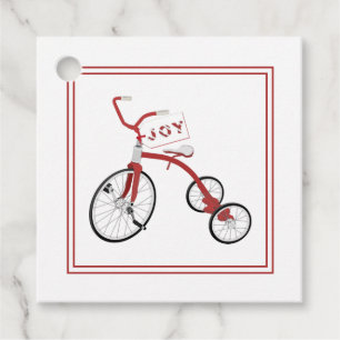 Merry Kerstmis Tricycle Joy Gift Label