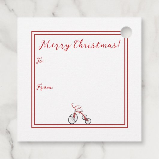Merry Kerstmis  Tricycle Joy Gift Label (Achterkant)