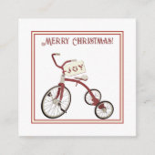 Merry Kerstmis Tricycle Joy Gift Label Informatiekaartje (Voorkant)