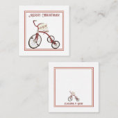 Merry Kerstmis Tricycle Joy Gift Label Informatiekaartje (Voorkant / Achterkant)