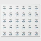 Merry Kerstmis  Truck and Tree Monogram Cadeaupapier (Vlak)