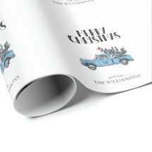 Merry Kerstmis  Truck and Tree Monogram