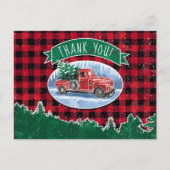 Merry Kerstmis Truck Dank u Briefkaart (Voorkant)