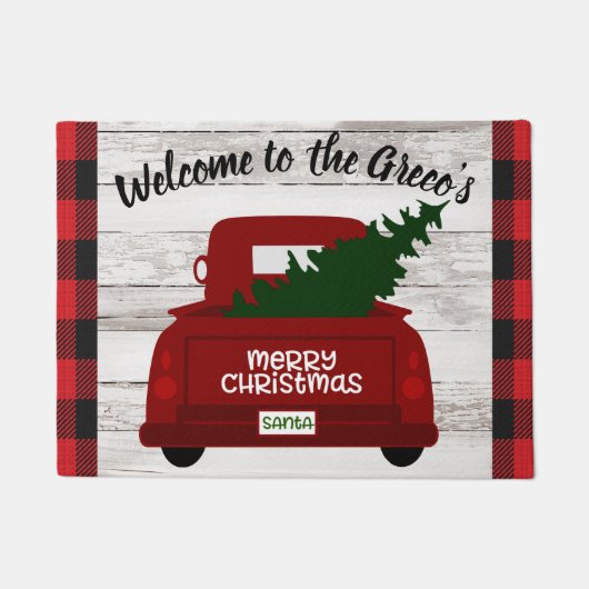 Merry Kerstmis  Truck voegt naam Deurmat toe (Voorkant)